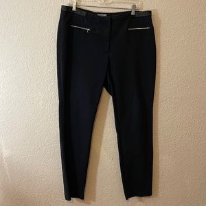 H&M black pants with pleather waist trim